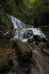 The famous natural waterfall in Maekampong village,Chiangmai province,Thailand.Attractive place for traveller.
