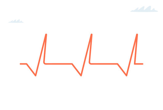 Heartbeat line. Pulse trace. Cardio symbol. Healthy and Medical concept. Vector image