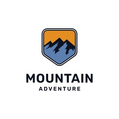 Mountain adventure emblem logo template vector