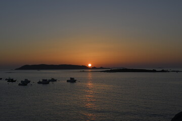 Naklejka premium Sunset in Brittany-France