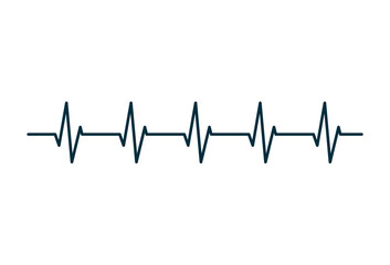 Heartbeat line. Pulse trace. Cardio symbol. Healthy and Medical concept. Vector image