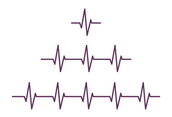 Heartbeat set line. Pulse trace. Cardio symbol. Healthy and Medical concept. Vector image