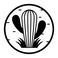 Mexican giant cactus Concept,  Edible nopal pad Vector Icon design, Mexican culture symbol, Mexico Customs and Traditions Sign, Cinco De mayo stock illustration