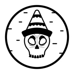 Calavera Day of the Dead Concept, Sugar skulls vector  Icon design, Mexican culture symbol, Mexico Customs and Traditions Sign, Cinco De mayo stock illustration