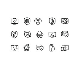 Simple Set of Security Related Vector Line Icons.