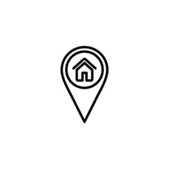 Address icon. home location sign and symbol