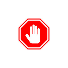 Obraz premium Stop icon. stop road sign. hand stop sign and symbol. Do not enter stop red sign with hand