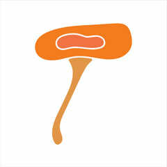 Mashroom hand drawn element. Jpeg image.