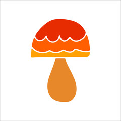 Mashroom hand drawn element. Vector illustration.