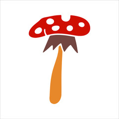 Mashroom hand drawn element. Vector illustration.