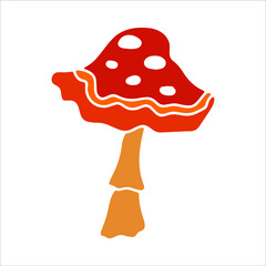 Mashroom hand drawn element. Vector illustration.