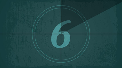 Obraz premium Countdown on the old movie screen. 