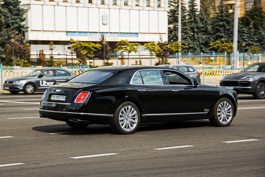 Kiev, Ukraine - June 19, 2021: Bentley Mulsanne in the city. Luxury car premium