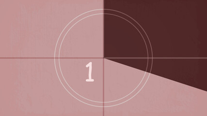 Obraz premium Countdown on the old movie screen. 