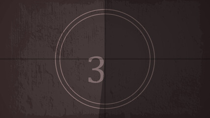 Countdown on the old movie screen. 