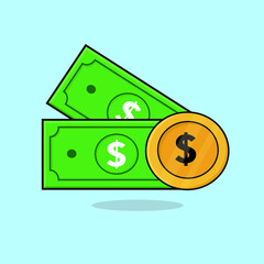 dollars vector, dollars full flst vector logo icon design illustration wallpaper
