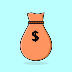 sack flat, money bag flat vector design illustration logo icon