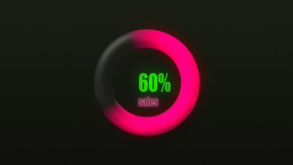 discount icon animation. neon Sale Discount Abstract Background.