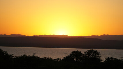Safari camp near Binga at Lake Kariba between Zambia and Zimbabwe.
