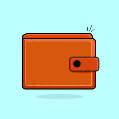 brown walltet flat vector icon logo design illustrations 