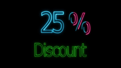 discount icon animation. neon Sale Discount Abstract Background.