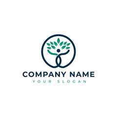 Human tree logo, wellness logo