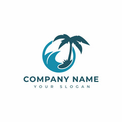 Ocean wave logo vector design