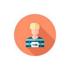 Prisoner icon, Vector flat long shadow design. EPS10
