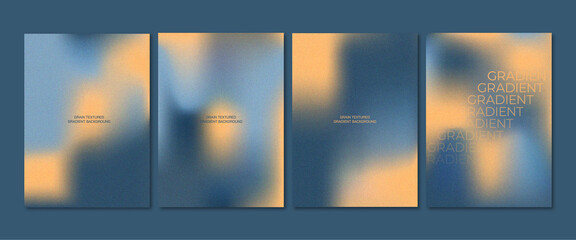 Set of abstract grain textured gradient template backgrounds for web © Lily