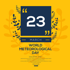 Creative design for (World Meteorological Day), 23 March, Vector illustration.