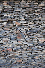 Vertical shot of slate wall texture and background .   stone wall texture