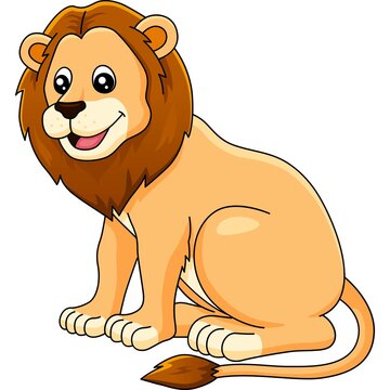 Lion Cartoon Clipart Vector Illustration
