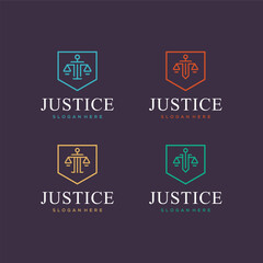 Justice law logo design template