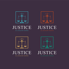 creative justice law logo design template