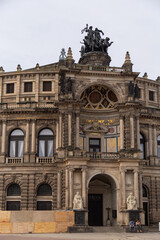 Fototapeta na wymiar People walking in Dresden