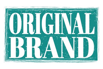 ORIGINAL BRAND, words on blue grungy stamp sign