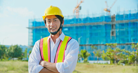 architect work on construction site