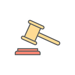 Auction Icon in color icon, isolated on white background 