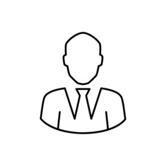 Obraz premium Businessman Icon in black line style icon, style isolated on white background