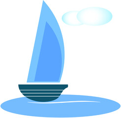 the ship sails on the waves