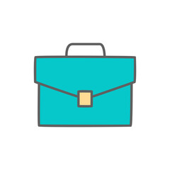 Briefcase Icon in color icon, isolated on white background 