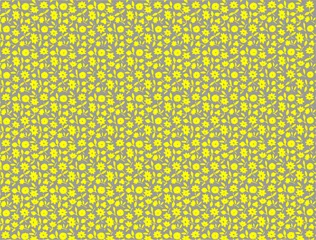 Printed kitchen splashbacks Yellow seamless pattern with leaves and flowers