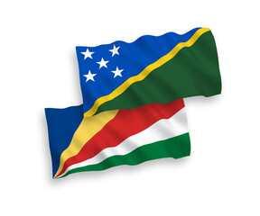 Flags of Solomon Islands and Seychelles on a white background