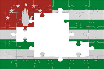 World countries. Puzzle- frame background in colors of national flag. Abkhazia