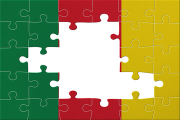 World countries. Puzzle- frame background in colors of national flag. Cameroon