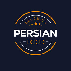 Creative (Persian food) logo, sticker, badge, label, vector illustration.