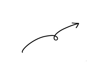 Simple pen-shaped black hand drawn arrow mark