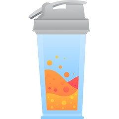 Sports supplement protein in shaker vector icon