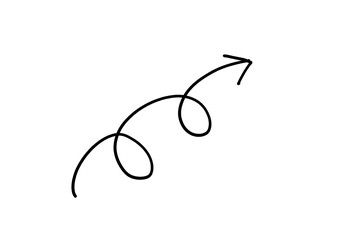 Simple pen-shaped black hand drawn arrow mark
