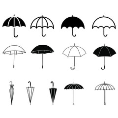 Umbrella icon vector set. rain illustration sign collection. weather symbol or logo.